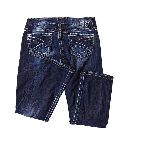 Silver Jeans Co. dark wash straight/bootcut Santorini Capri jeans - Picture 2 of 6